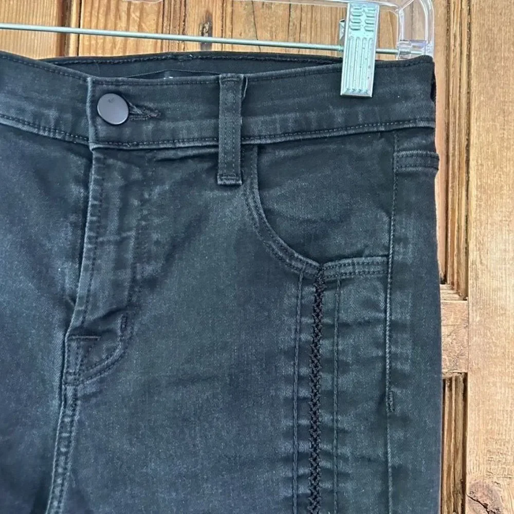 J. Brand‎ Women's Size 26 Alana Black Ladder Lace Jeans Stitched Skinny Leg